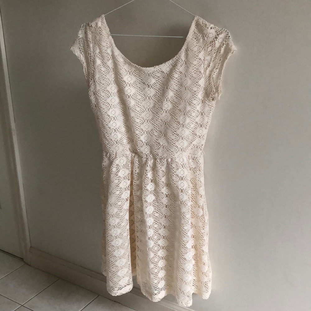 Lily Rose Creme Lace Dress